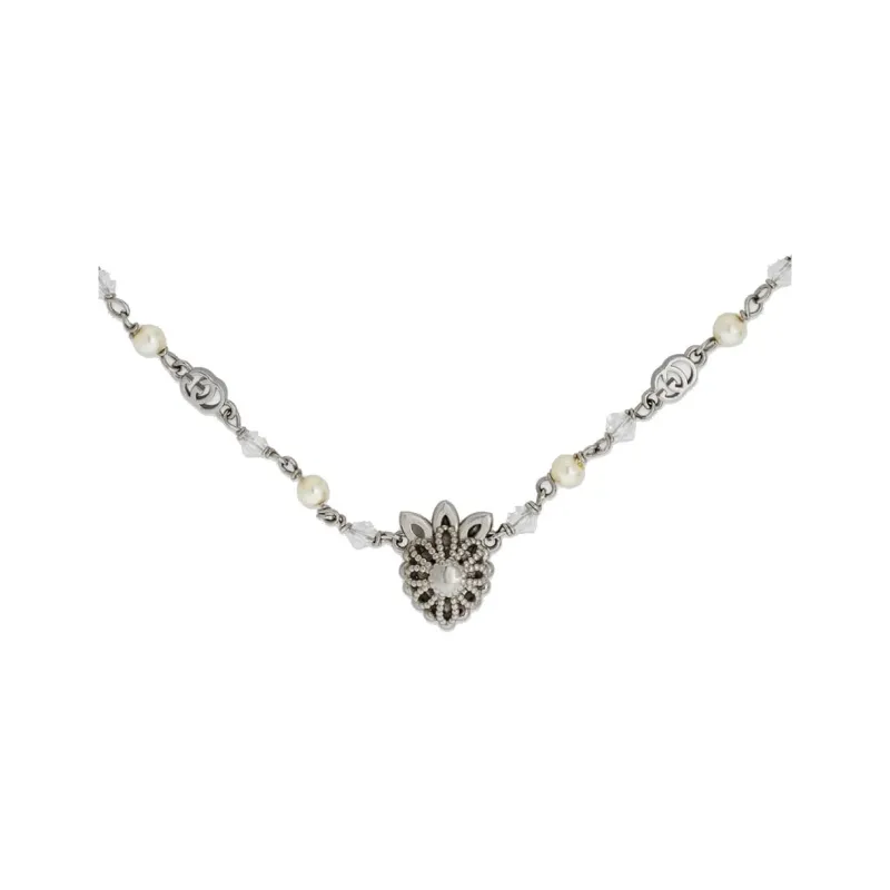 GUCCI Lovelight Series Resin Necklaces Women's Silver-1