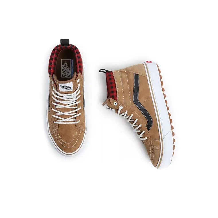 Vans Sk8 Hi MTE 1 Plaid Brown Red-3