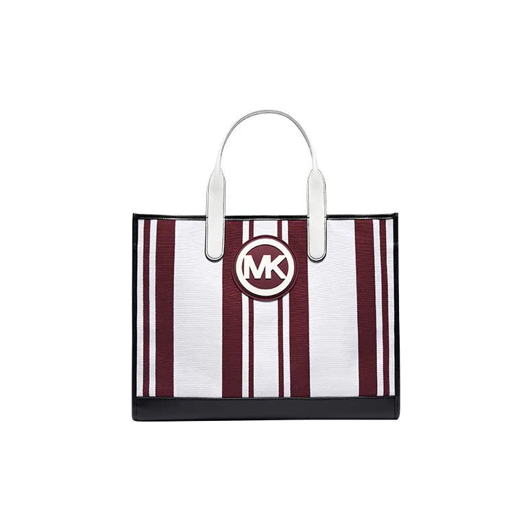 MICHAEL KORS Hudson Artificial Leather Tote Bag Shopping Bag Handbag Large Size Men's White & Maroon & Black-0