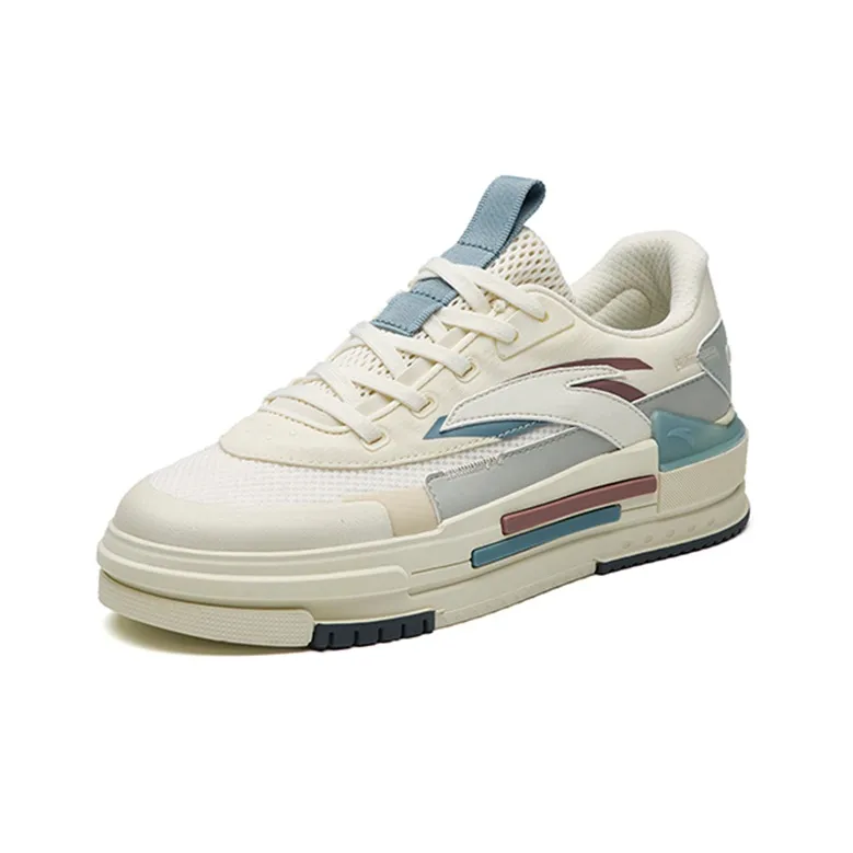 Anta Life Collection Lightweight And Breathable Low Top Skateboard Shoes Men's White Gray-2
