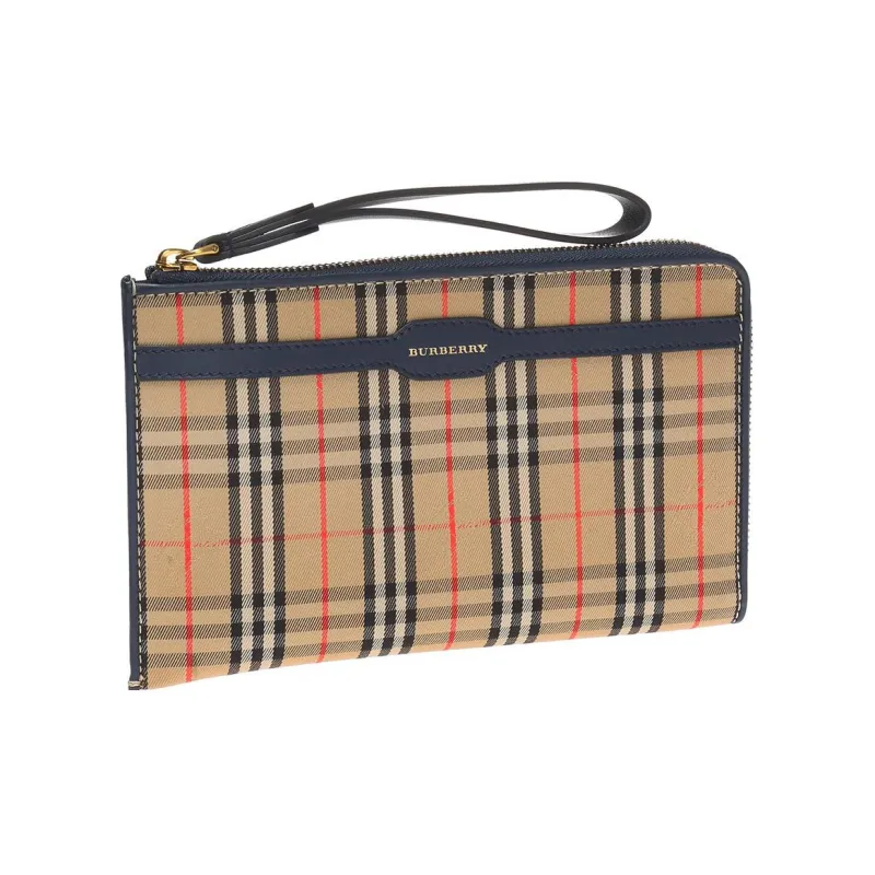 Burberry Vintage Cotton Document Bag Portable Clutch Regular Men's Archive Beige-1