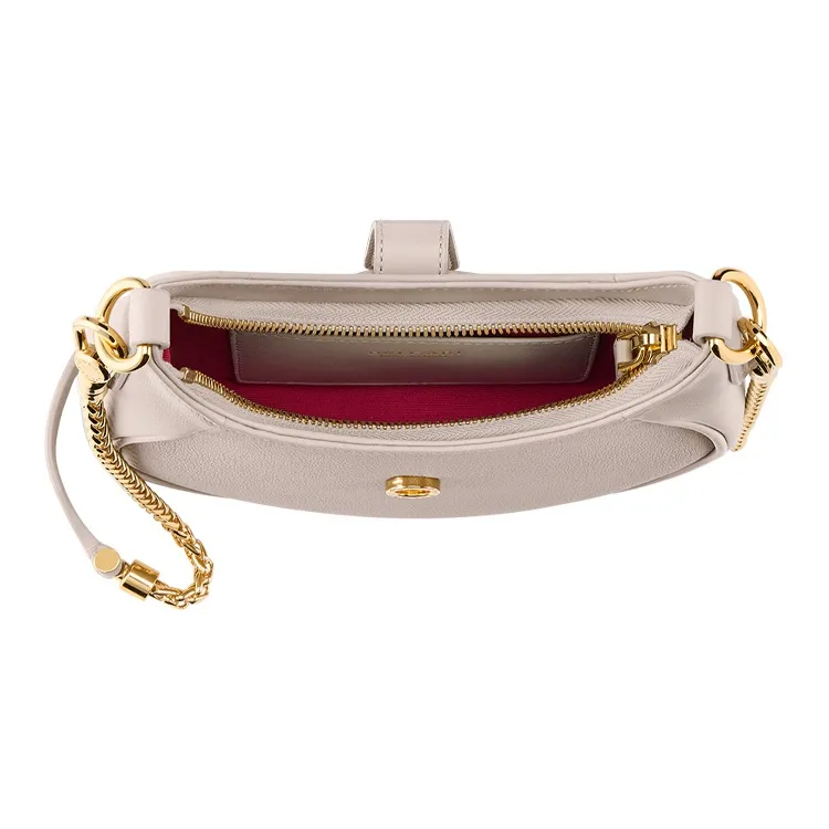 BVLGARI Serpenti Ellipse Textured Calfskin Handbag Shoulder Bag Crossbody Bag Small Size Women's Gray-3
