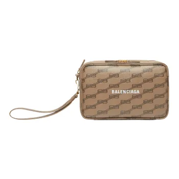Balenciaga BB MONOGRAM SIGNATURE Coated Canvas Handbags Clutches Men's Beige