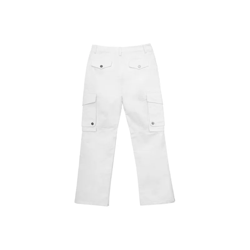 Ahhhing Cargo Pants Casual Pants Fall Unisex White-1