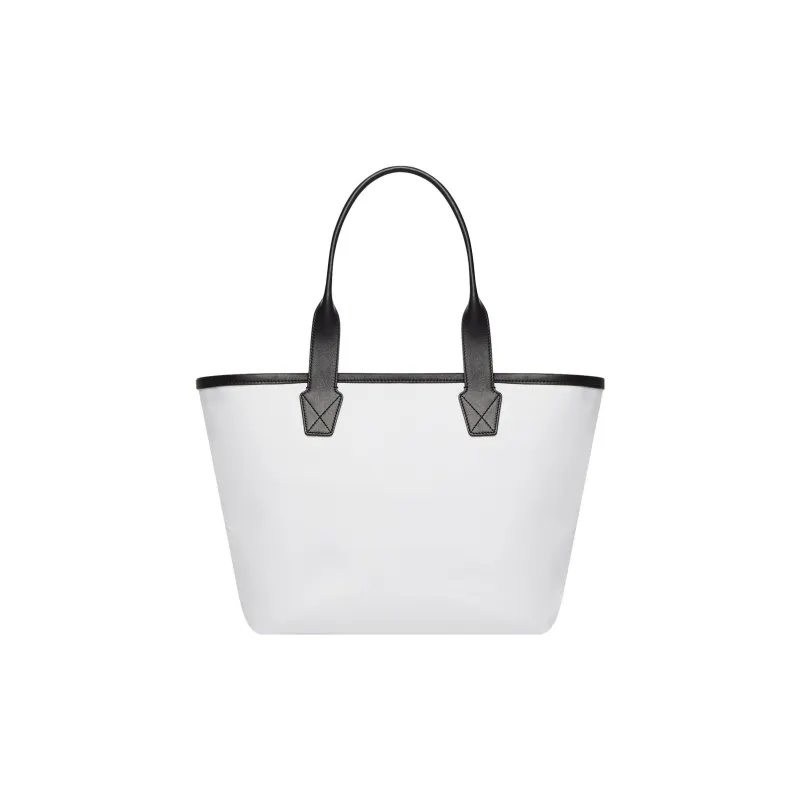 Balenciaga Cotton Canvas Tote Bag Shopping Bag Shoulder Bag Handbag Small Size Women's White-1
