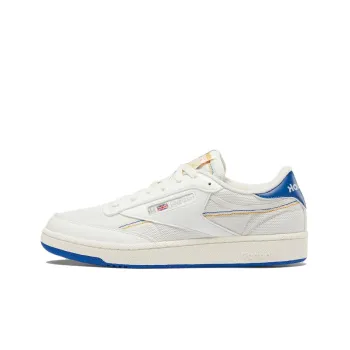Reebok Club C 85 Anti-Slip Wear-Resistant Low-Top Skateboard Shoes White Blue