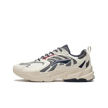 LiNing Stargazing Rebound Cushioning Slip Resistant Low Top Running Shoes Ecru