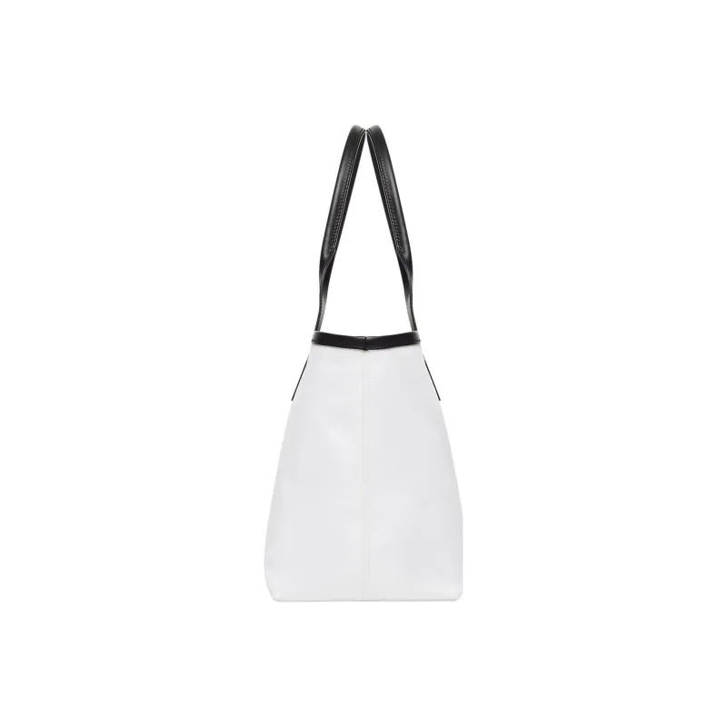 Balenciaga Cotton Canvas Tote Bag Shopping Bag Shoulder Bag Handbag Small Size Women's White-2