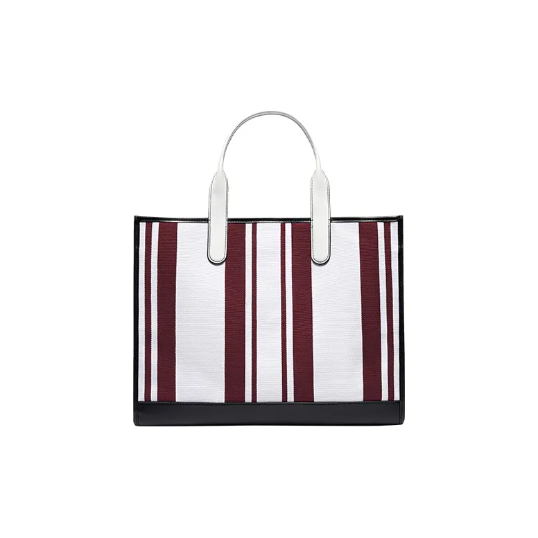 MICHAEL KORS Hudson Artificial Leather Tote Bag Shopping Bag Handbag Large Size Men's White & Maroon & Black-1
