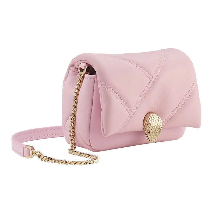 BVLGARI Serpenti Cabochon Calfskin Chain Bag Shoulder Bag Crossbody Bag Mini Women's Light Pink-0