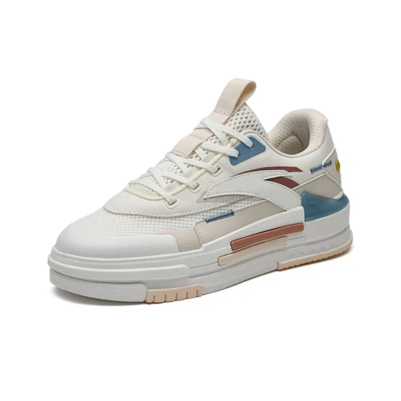 Anta Life Collection Lightweight And Breathable Low-Top Skateboard Shoes Women's White Gray Pink-2