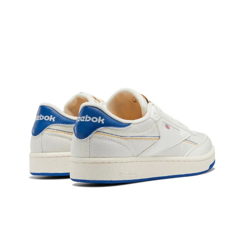 Reebok Club C 85 Anti-Slip Wear-Resistant Low-Top Skateboard Shoes White Blue-3