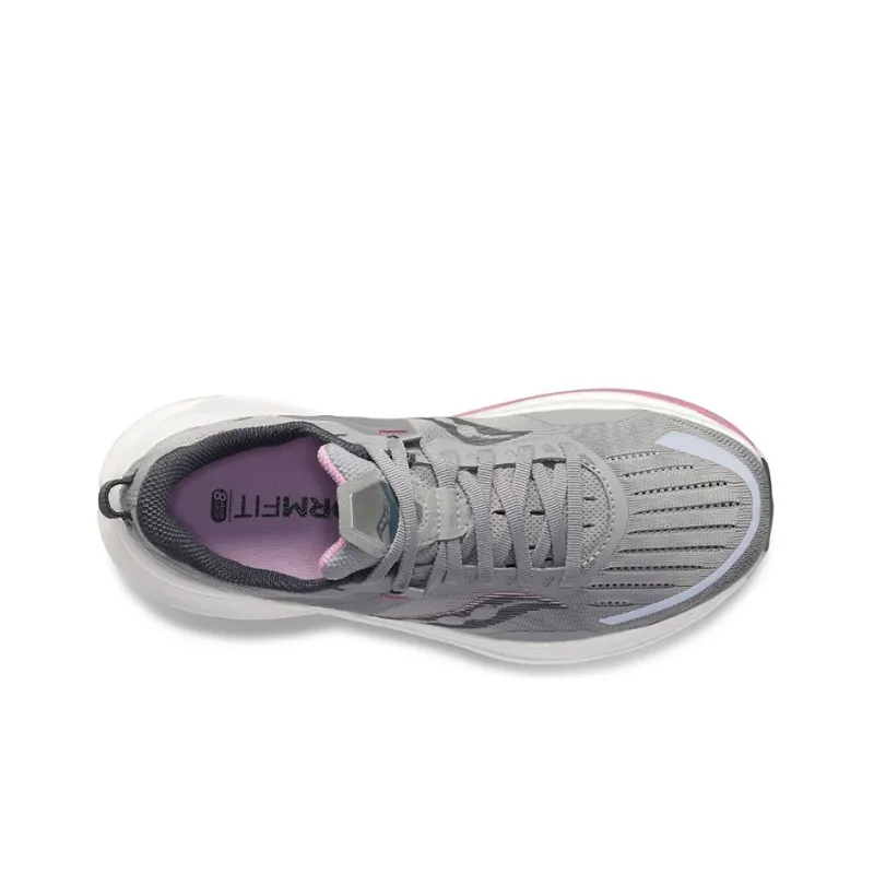 Saucony Tempus Cushioned Anti Slip And Wear Resistant Lightweight Low Top Casual Running Shoes Women's Gray Pink-3