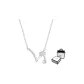 V Letter Necklace-Silver
