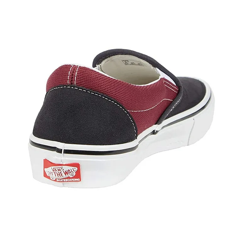Vans Slip On Casual Skateboarding Shoes Unisex Black Red-2