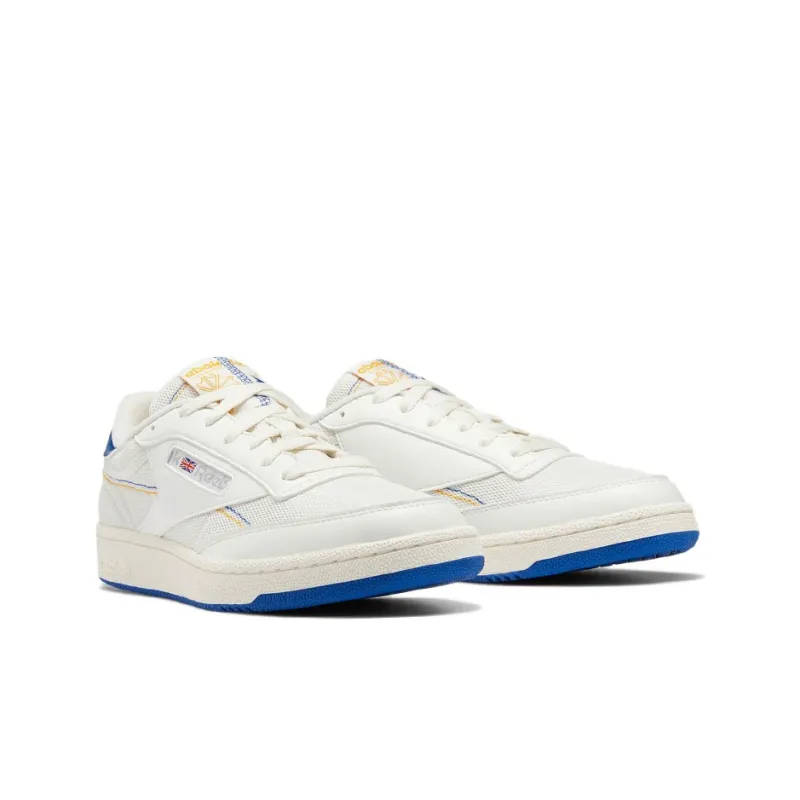 Reebok Club C 85 Anti-Slip Wear-Resistant Low-Top Skateboard Shoes White Blue-2