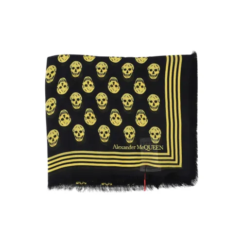 Alexander McQueen Silk Scarves Unisex Yellow/Black