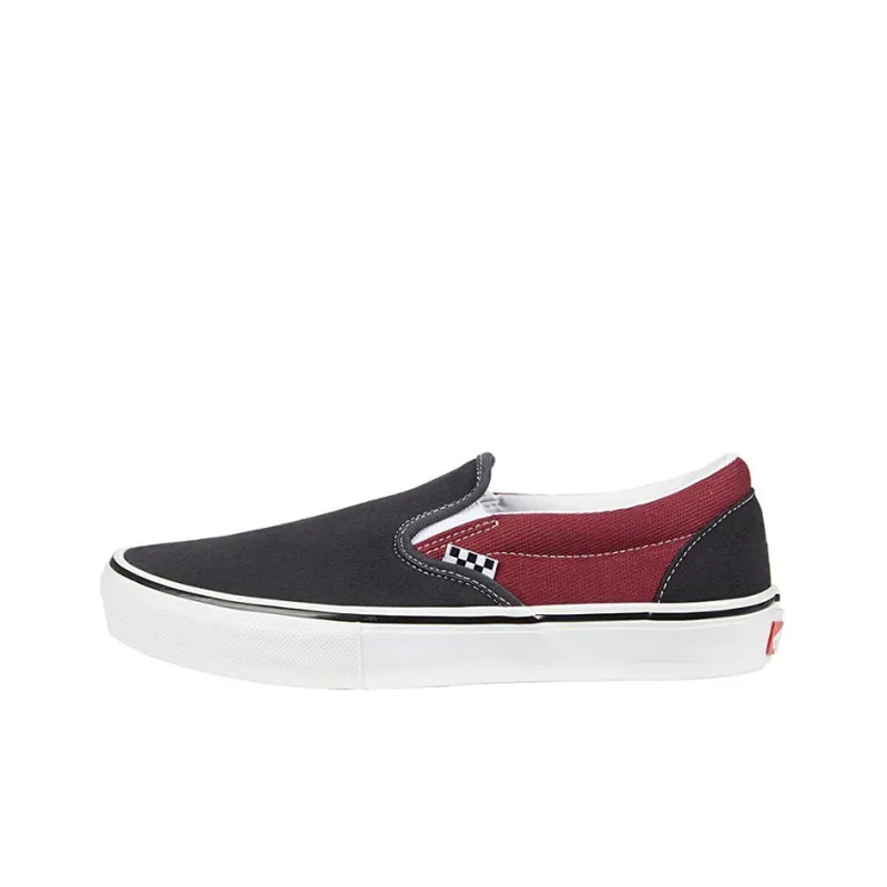 Vans Slip On Casual Skateboarding Shoes Unisex Black Red-0
