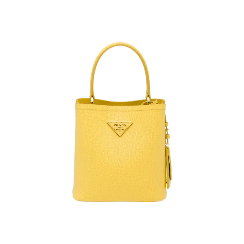 PRADA Saffiano Leather Shoulder Bag, Crossbody Bag, Handbag Women's Sunlight Yellow-0