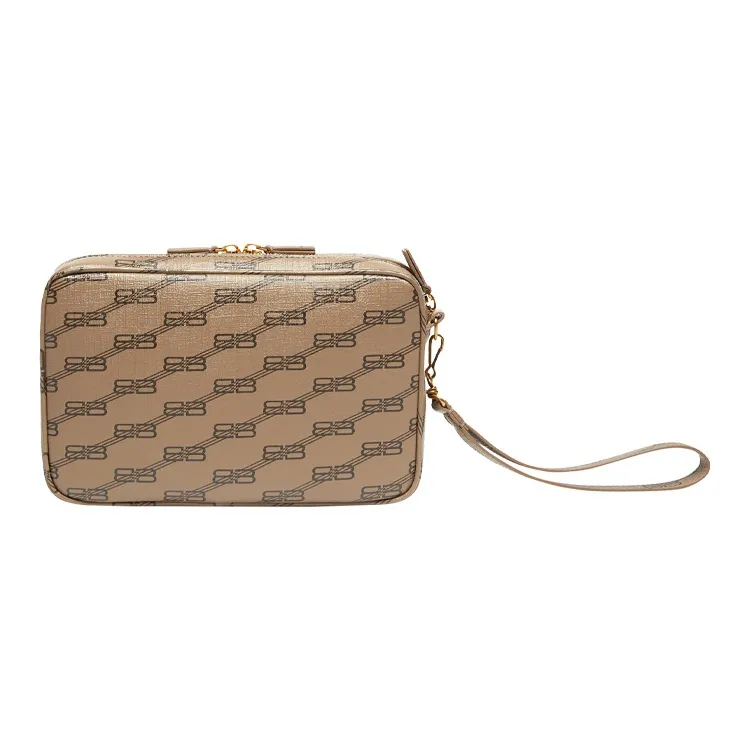 Balenciaga BB MONOGRAM SIGNATURE Coated Canvas Handbags Clutches Men's Beige-2
