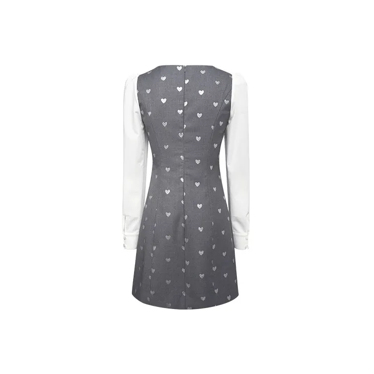 TAMMY TANGS A Line Skirt Dress Gray White-1