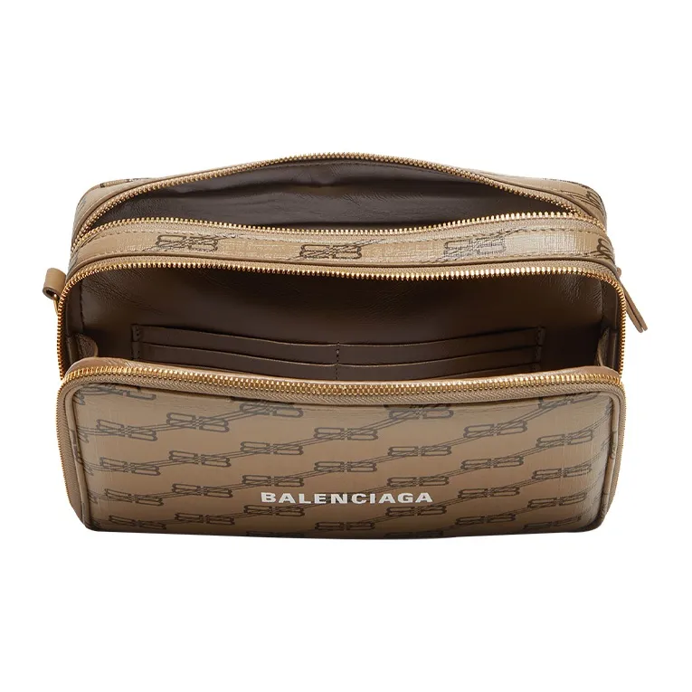 Balenciaga BB MONOGRAM SIGNATURE Coated Canvas Handbags Clutches Men's Beige-4