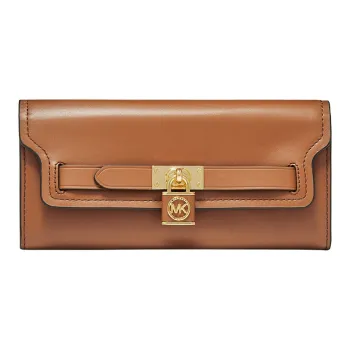 MICHAEL KORS Nouveau Hamilton Cow Leather Clutch Large Size Women's Brown