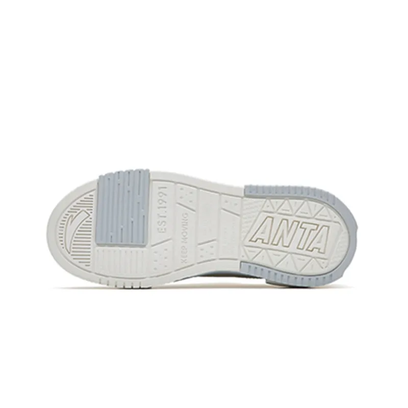 Anta Life Collection Lightweight And Breathable Low-Top Skateboard Shoes Women's White Gray-5