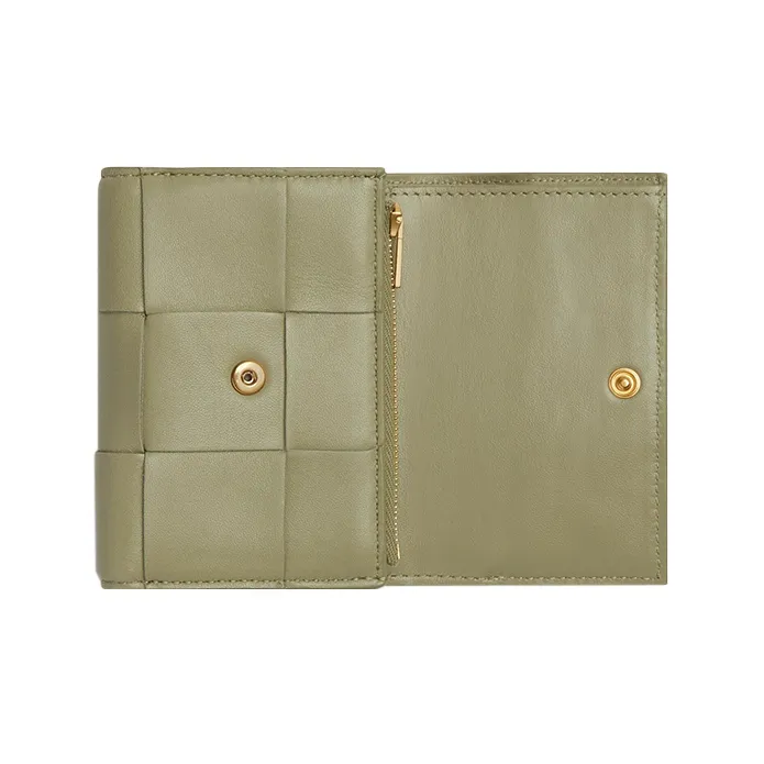 Bottega Veneta Cow Leather Wallet Women's Green-2