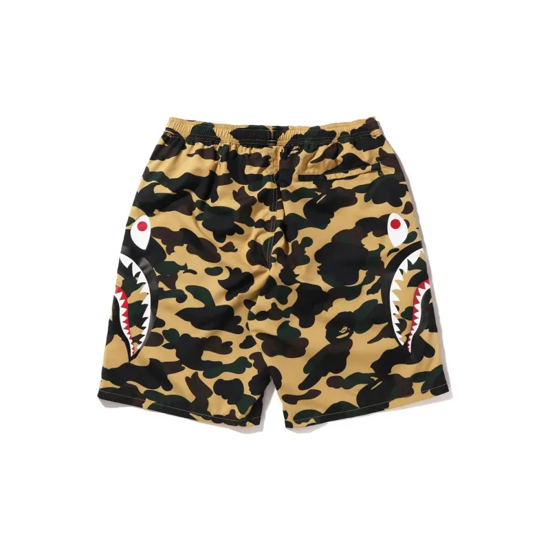 Bape 1st Camo Side Shark Beach Shorts-1