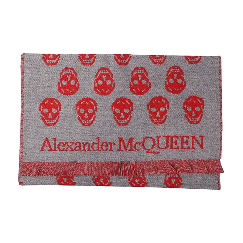 Alexander McQueen Knit Scarves Men Red-2