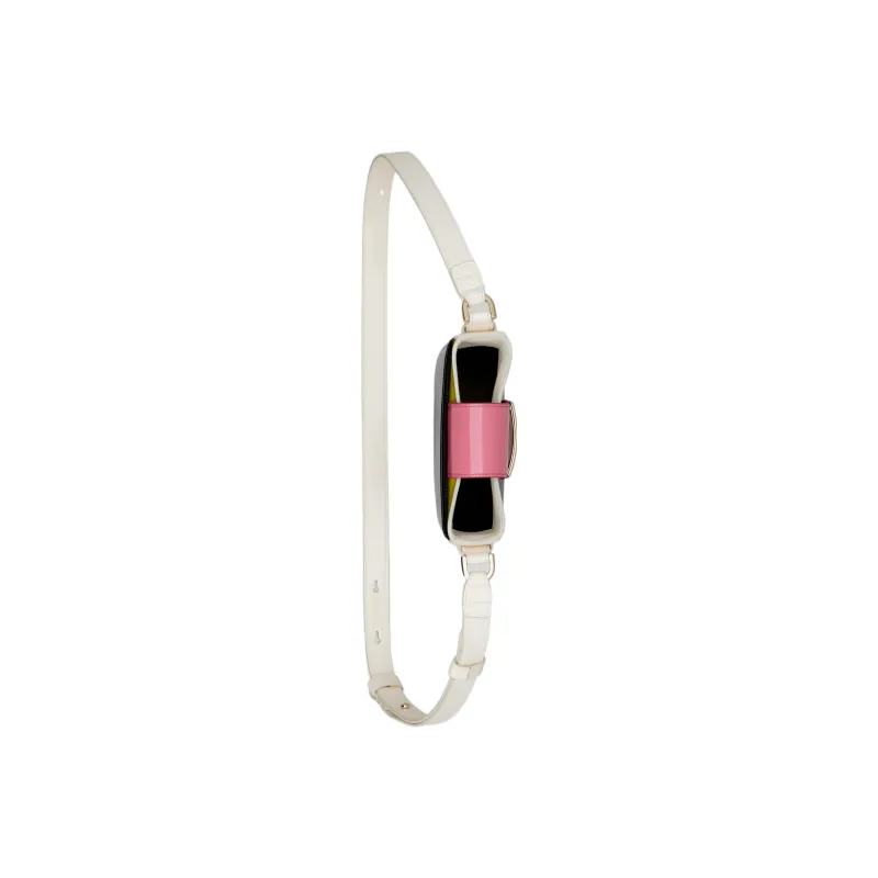 Roger Vivier Belle Vivier Patent Leather Shoulder Bag Crossbody Bag Mini Women's Black/Pink/Yellow-4