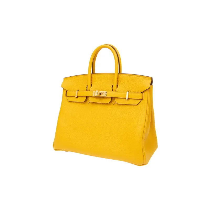 HERMES Birkin Cow Leather Birkin Bag Handbags Regular Women's Amber Yellow-2