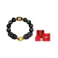 Obsidian Double Chinese Auspicious Animal+Colored Obsidian Bead+Box