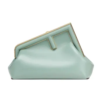 FENDI Fendi First Sheepskin One Shoulder Crossbody Clutches Small Size Women's Mint Green