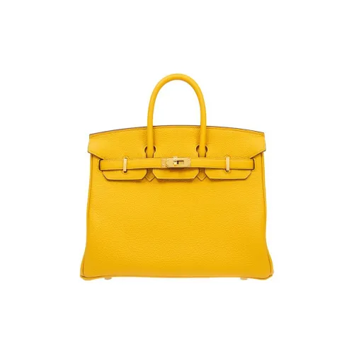 HERMES Birkin Cow Leather Birkin Bag Handbags Regular Women's Amber Yellow