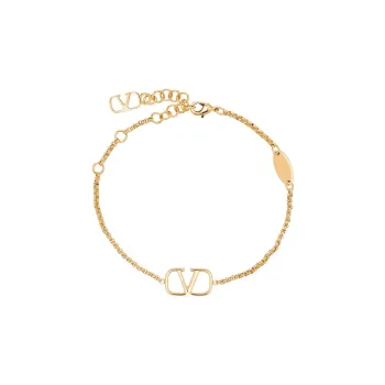 Valentino 21th Century Plated VLogo Signature Costume Bracelet