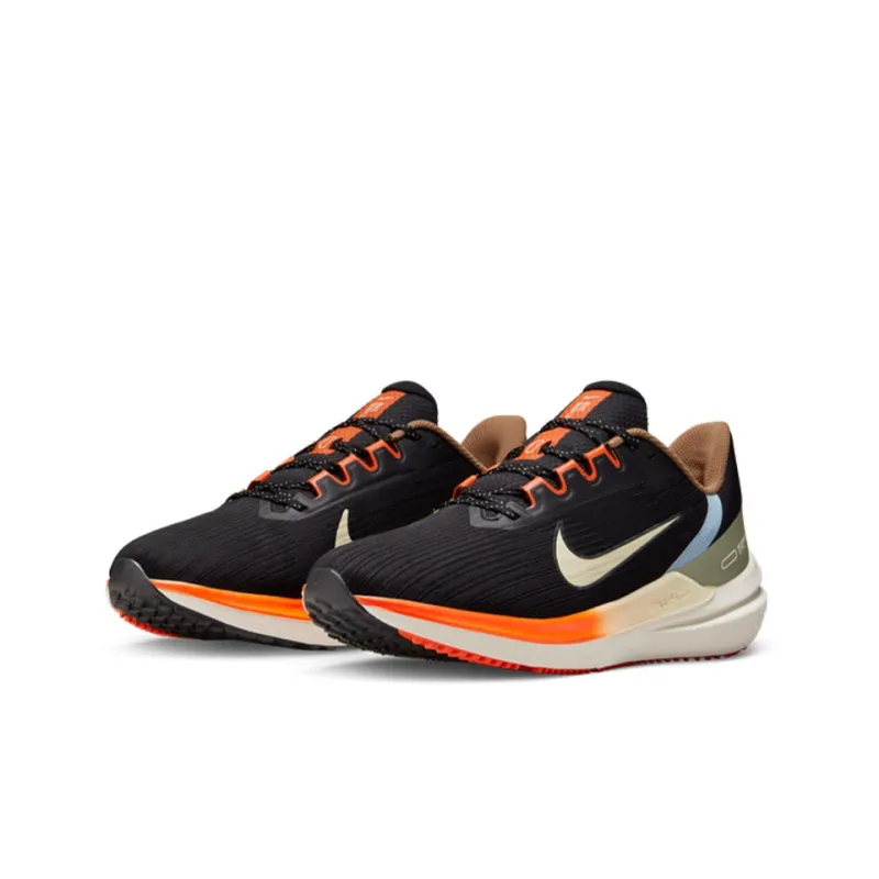 Nike Air Winflo 9 Black Green Safety Orange-2