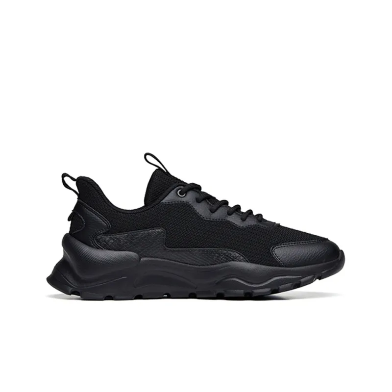Anta Life Collection Cushioning Anti-Slip And Wear-Resistant Low-Top Sports Casual Shoes Black White-1