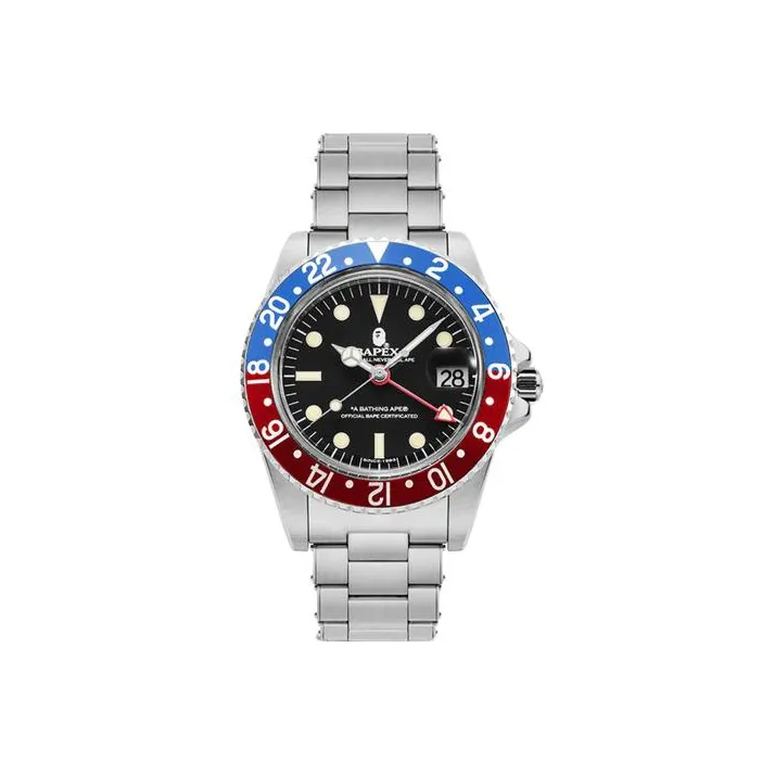 Bape A BATHING APE Type 2 Bapex Watch Silver/Black-0