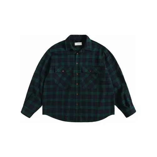 Evi Stub Shirts Men Green Plaid