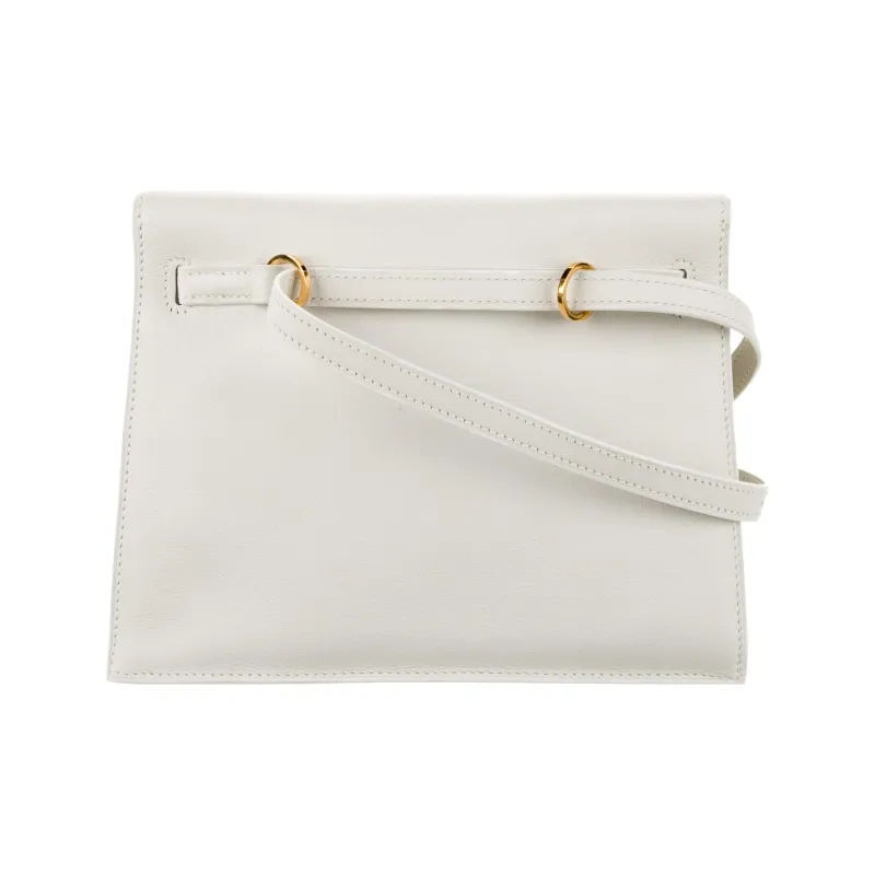 HERMES Kelly Danse Evercolor Calfskin One Shoulder Crossbody Clutches Women's 01 Blanc Pure White-1