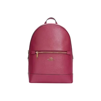 COACH Kenley Leather Backpack Medium Size Women's Rouge Red