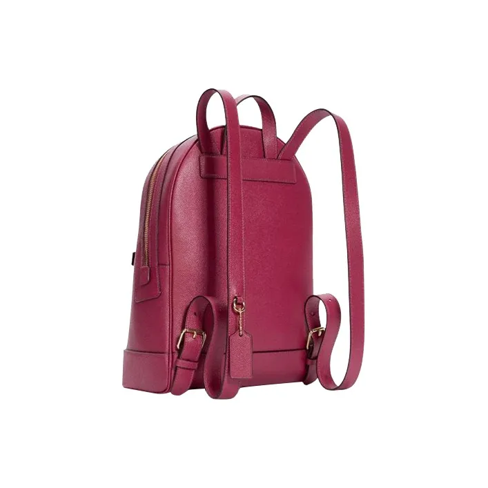 COACH Kenley Leather Backpack Medium Size Women's Rouge Red-1