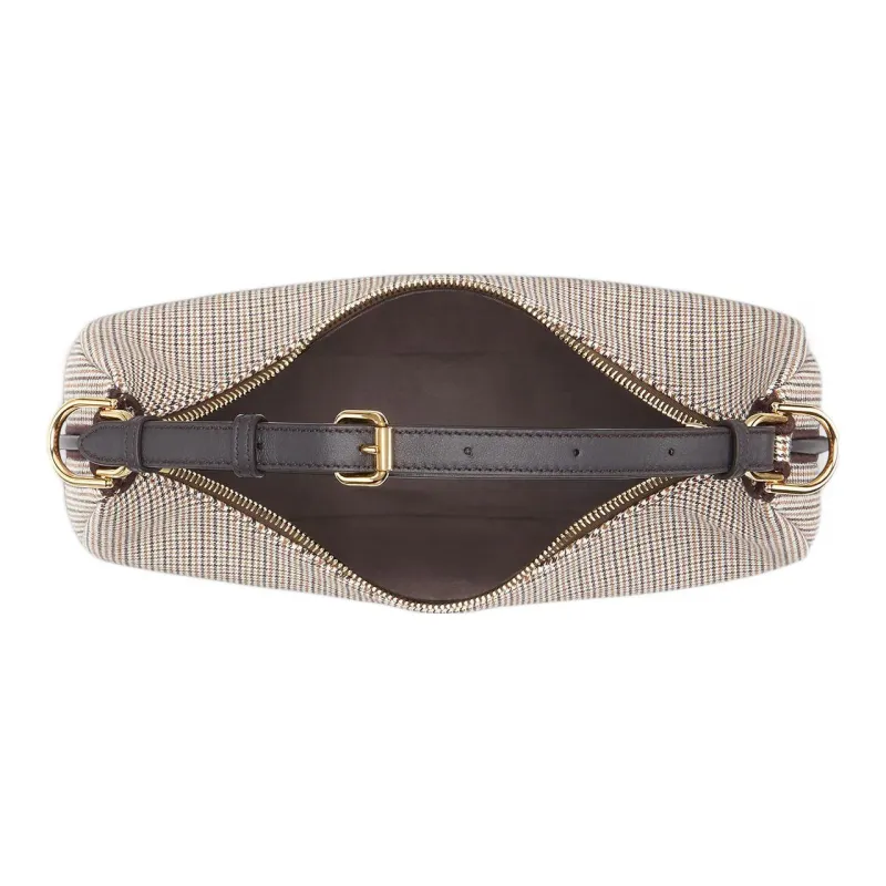 FENDI Fendigraphy Wool Crescent Bag Shoulder Bag Handbag Shoulder Bag Small Size Women's Brown-4