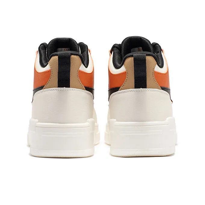 361° Skateboard Shoes Men High Top Feather White/Obsidian Black/Orange-3