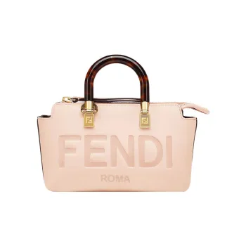 FENDI Cow Leather Boston Bag Handbag Shoulder Bag Crossbody Bag Mini Women's Pink
