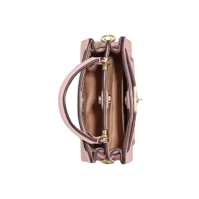 COACH Lane Refined Pebbled Leather Patchwork Smooth Leather Handbag, Shoulder Bag, Crossbody Bag Trumpets Women's Pink-2