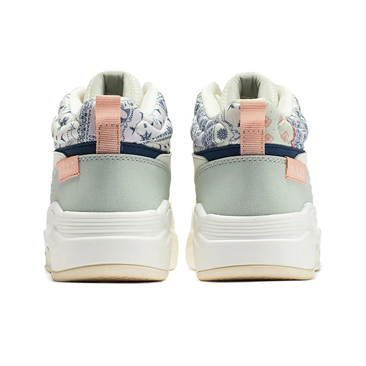 361° Skateboard Shoes Women's High Top Feather White/Mint Gray Green-3