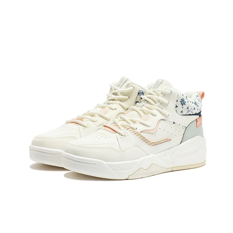 361° Skateboard Shoes Women's High Top Feather White/Mint Gray Green-2